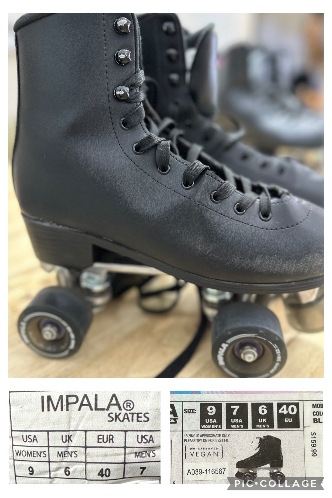 A pair of black roller skates with the text 'IMPALA SKATES' visible on the image, indicating the brand. The skates are displayed on a white background.